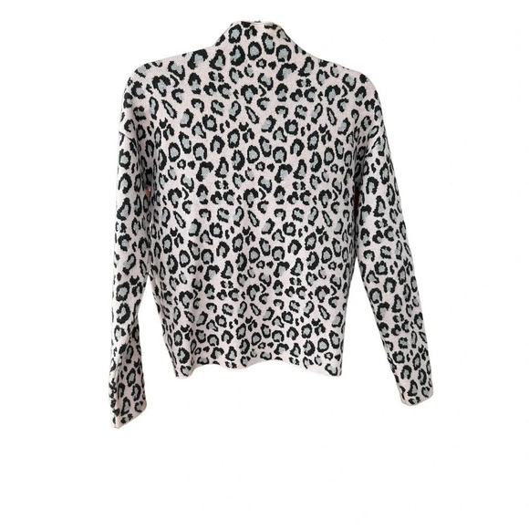 Cynthia Rowley Women's Cozy Sparkle Snow Leopard Turtleneck Sweater Size XS - Picture 5 of 6